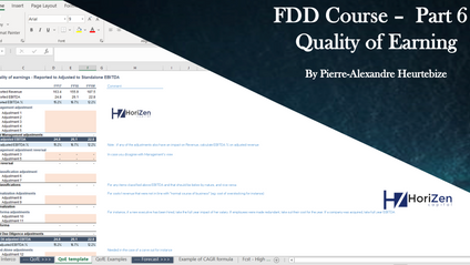 Product image for Financial Due Diligence Course - Part 6 - Quality of Earning