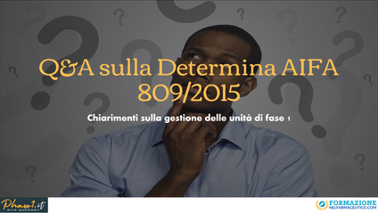 Product image for Q&A sulla Determina AIFA 809/2015