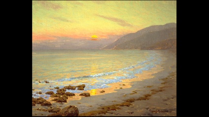 Product image for Paint-A-Long - Recreation of Coastal Scene at Sunset by Granville Redmond