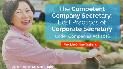 Product image for (English) The Competent Company Secretary: Best Practices of Corporate Secretary under CA2016 by Mah Li Chen (MAICSA Chartered Secretary)