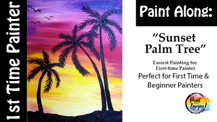 Product image for FREE: Easy Painting for a First-Time Painter: Sunset Palm Trees