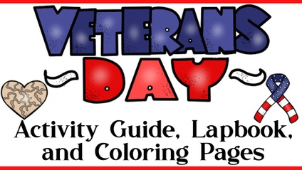 Product image for Veterans Day Activity Guide, Lapbook, and Coloring Pages