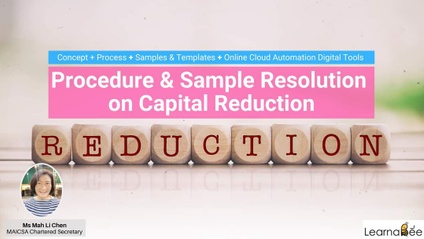 Product image for (English) CAPITAL REDUCTION: Concept + Flowchart+ Samples & Templates + Online Cloud Automation Digital Tools by Mah Li Chen (MAICSA Chartered Secretary)