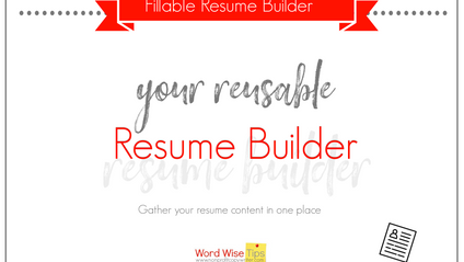 Product image for Your Reusable Resume Builder
