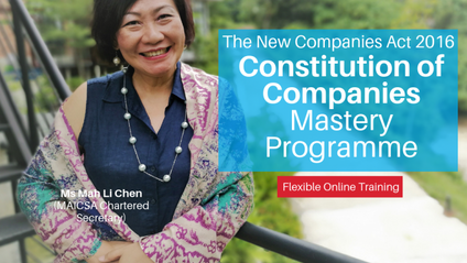 Product image for (English) The New Companies Act 2016 Constitution of Companies Mastery Programme by Mah Li Chen (MAICSA Chartered Secretary)