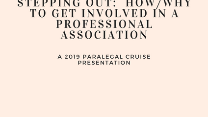 Product image for Stepping Up and Stepping Out:  How/Why to get Involved in a Professional Association