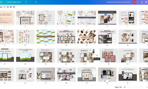 Product image for TEMPLATES ONLY: Etsy Canva Templates/Mockups (80+ pages)