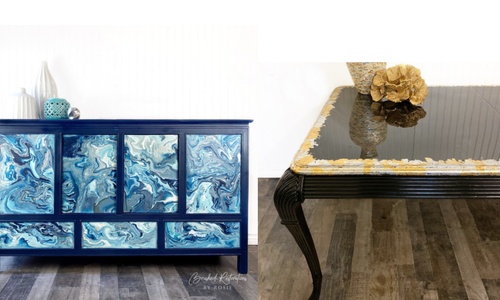 Product image for 2 Course Bundle -Paint Pour on Furniture &amp; Epoxy Resin Top Coat
