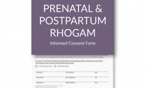 Product image for Prenatal and Postpartum Rhogam - Informed Consent Form