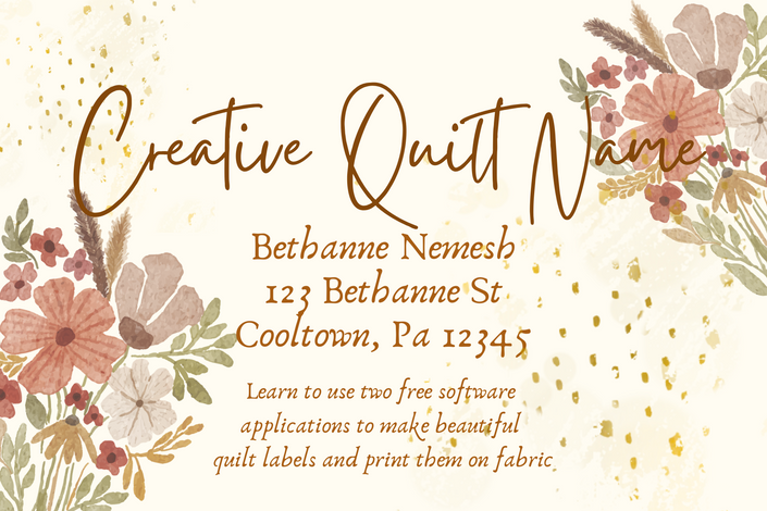 Quick Guide to Designing & Printing Quilt Labels [Sign Up Page