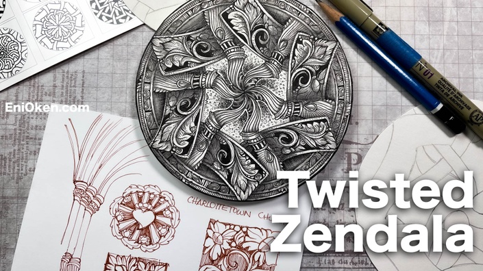 Colorful Mandala and Zentangle Drawings  Mandala art lesson, Gel pen art,  Zentangle drawings