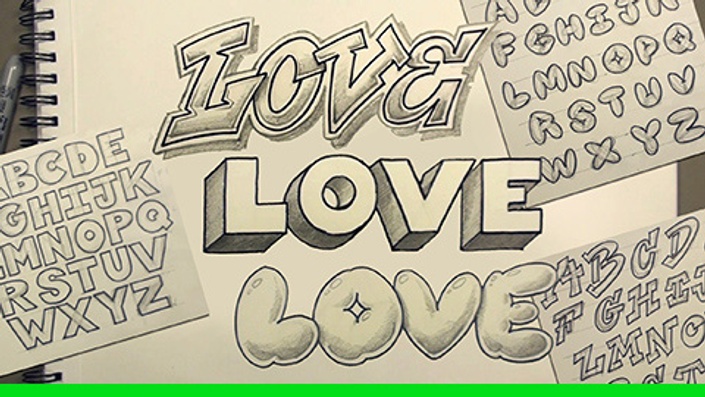 how to draw graffiti letters love