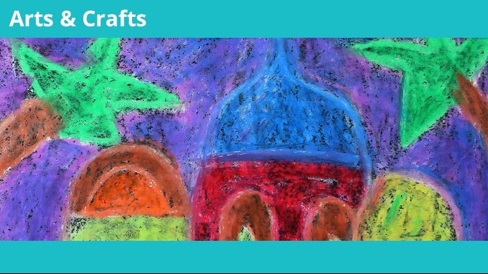 Oil Pastel Abstract Landscape - Things to Make and Do, Crafts and