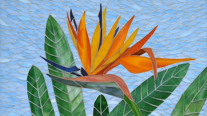 Bird of Paradise Stained Glass Mosaic with Yulia Hanansen