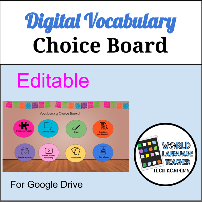 vocabulary homework choice board