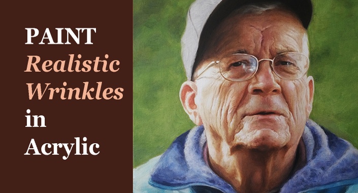 Paint Realistic Wrinkles in Acrylic Realistic Acrylic Portrait