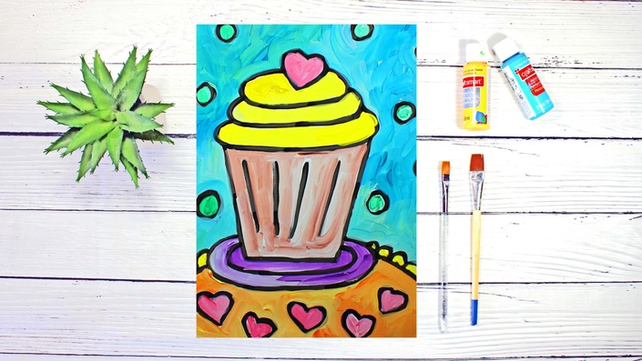 cupcake drawing for kids