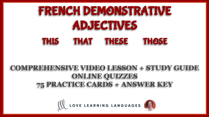 French Demonstrative Adjectives This That These Those Love 9148