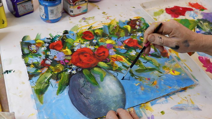 easy oil painting pictures for beginners flowers