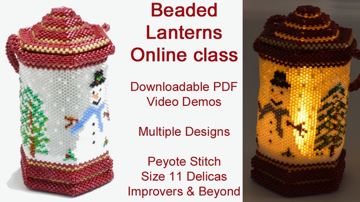 Beading kit for 12 Lantern beaded beads - Beading tutorials