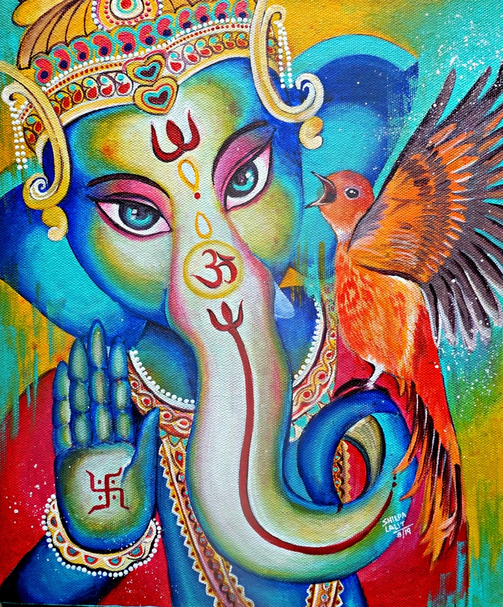 simple paintings of lord ganesha