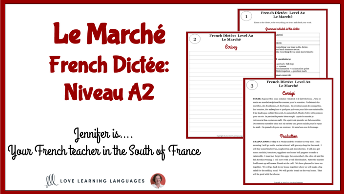 Level French Dictee Le Marche Love Learning Languages French