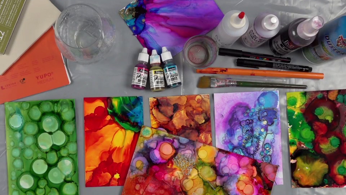Techniques in Alcohol Inks and Tempered Glass with Carol Shelkin