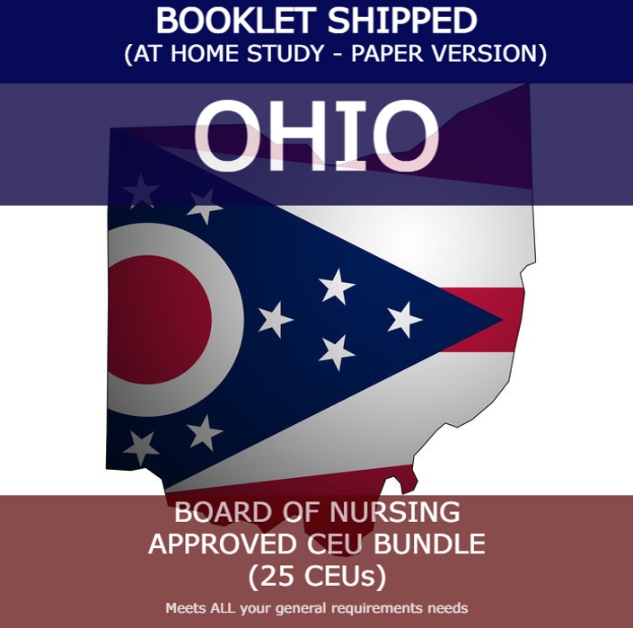 Ohio Board of Nursing Approved CEU Bundle (25 CEUs) Booklet Shipped