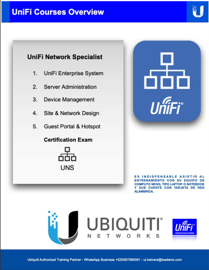 UNS UniFi Network Specialist bLearning UbiquitiAcademy