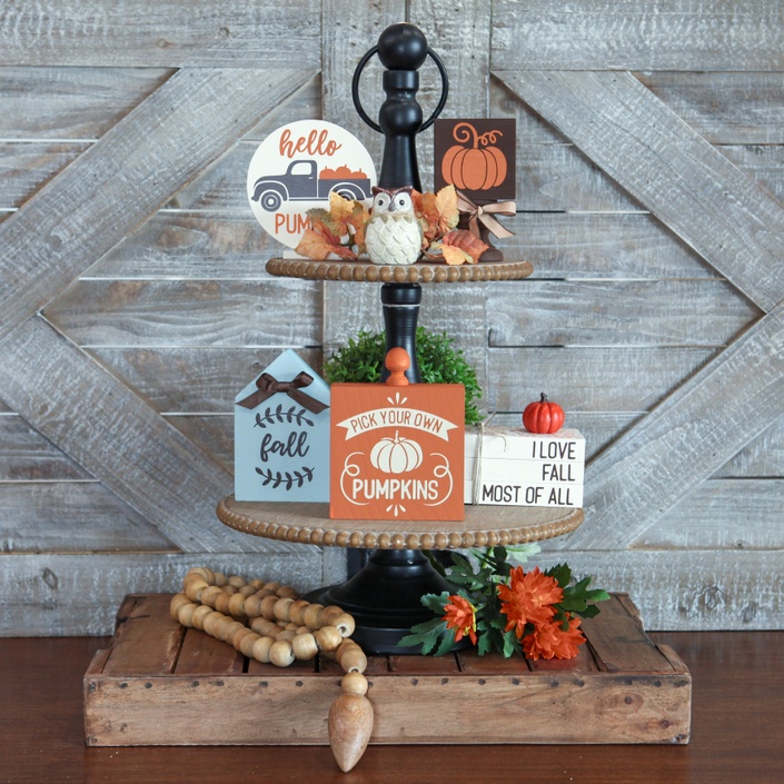 Fall Tiered Tray Decor with Lori Whitlock