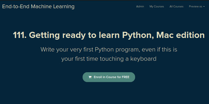 111 Getting Ready To Learn Python Mac Edition End To End Machine