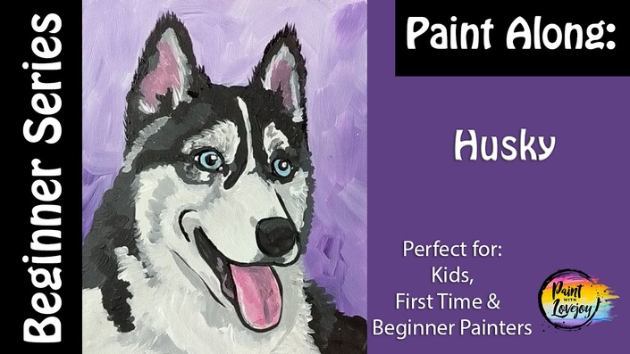$3 Course-: Easy Painting for a Beginner Painter: Husky | Paint with