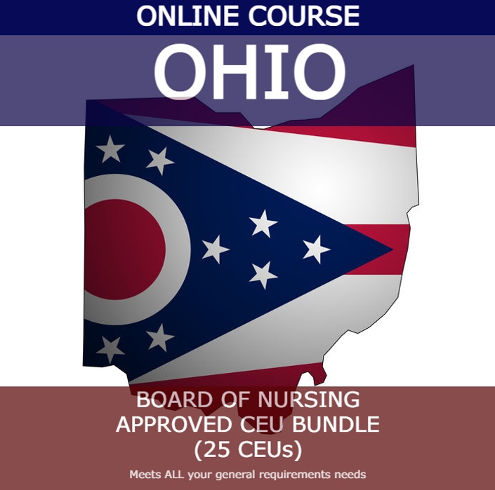 Ohio Board of Nursing Approved CEU Bundle (25 CEUs) Nurse Continuing