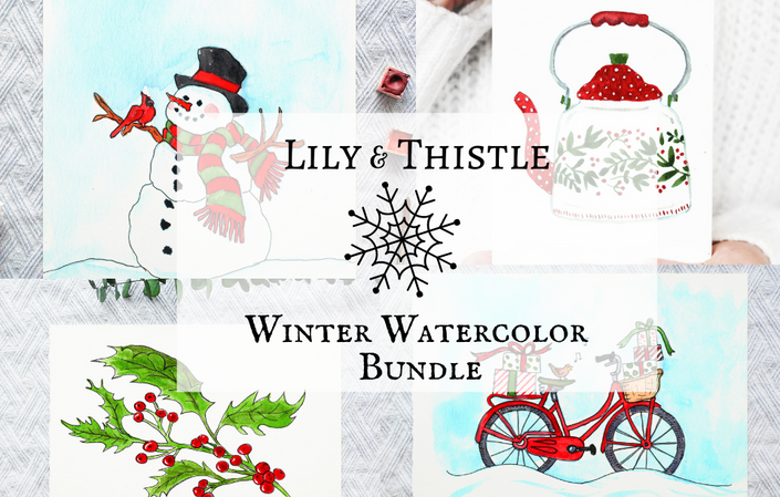 Watercolor Workbook: Winter & Christmas