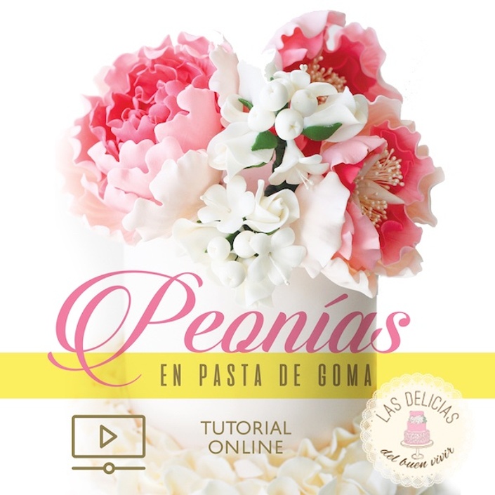 Peonia en Pasta de Goma | Las Delicias de Vivir ONLINE